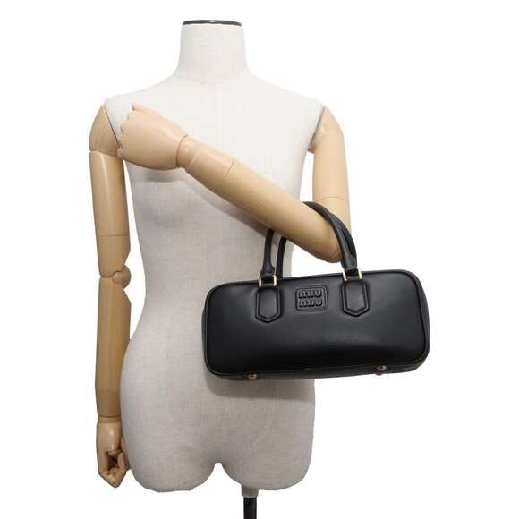 Miu Miu Handbag Arcadi Leather MIUMUU Shoulder Bag Black - Picture 4 of 11